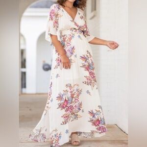 Floral Maxi Dress, Off-White  (in a bundled deal)